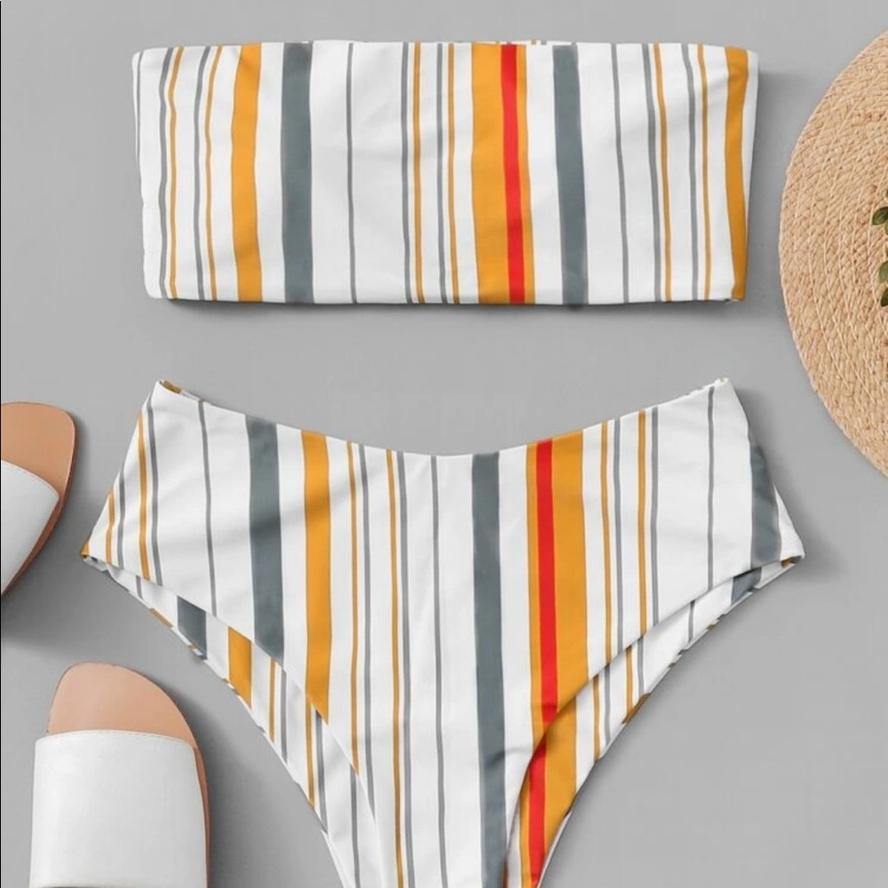 📍SOLD📍 SHEIN striped high waist swim suit